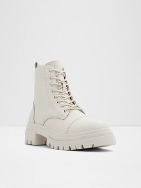 ALDO Cream/Ivory Lace-Up Combat Boot